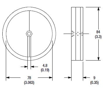 Allen-Bradley - Reflector 76mmDia MetalBack CenterHole