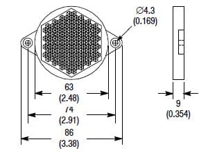 Allen-Bradley - Reflector, 86mmdia, c/w fixing holes