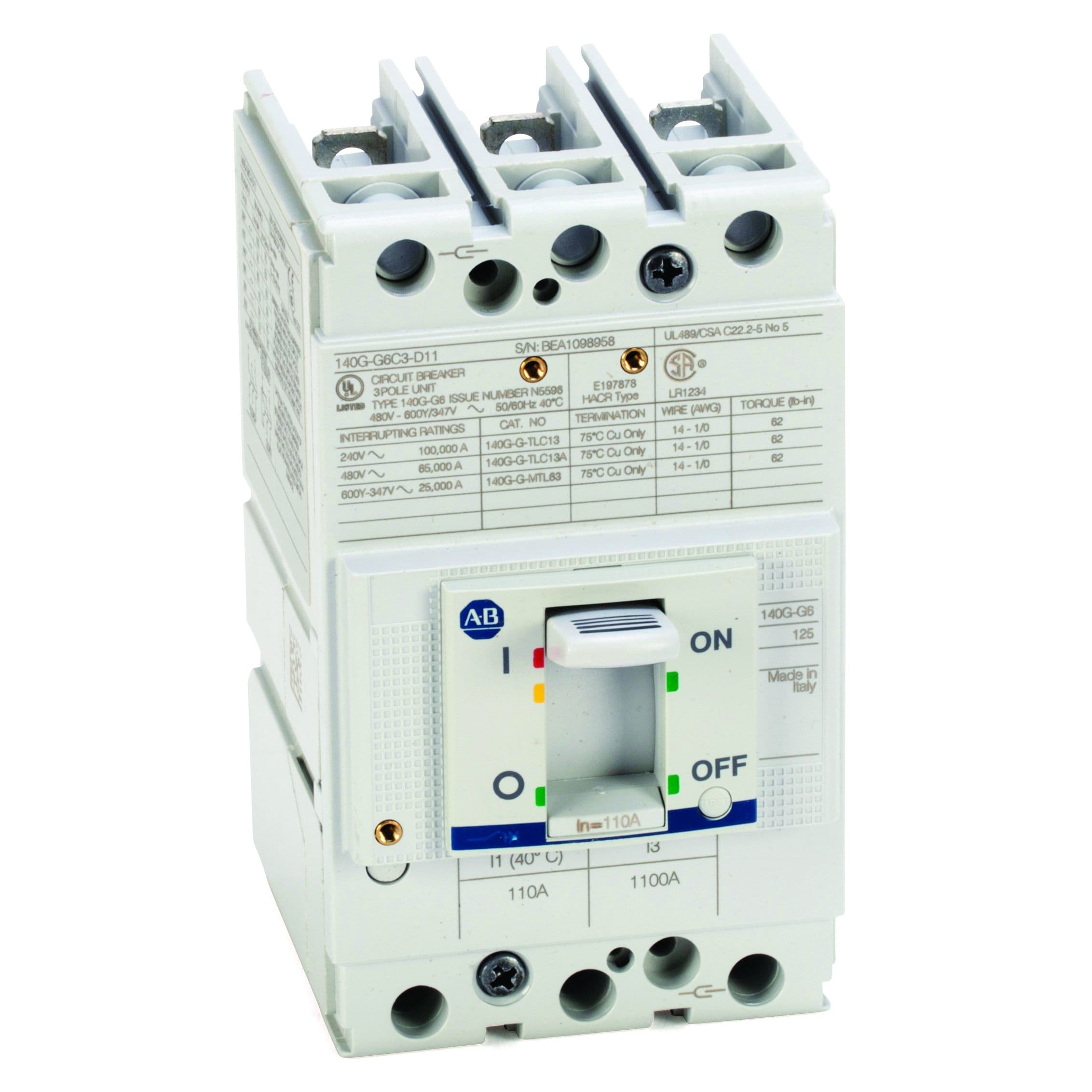 Allen-Bradley - 140G 125A FRAME MOLDED CASE CKT-BKR
