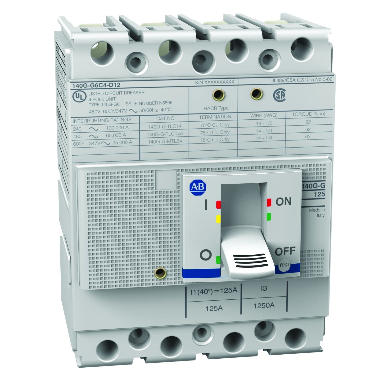 Allen-Bradley - 140G 125A FRAME MOLDED CASE CKT-BKR