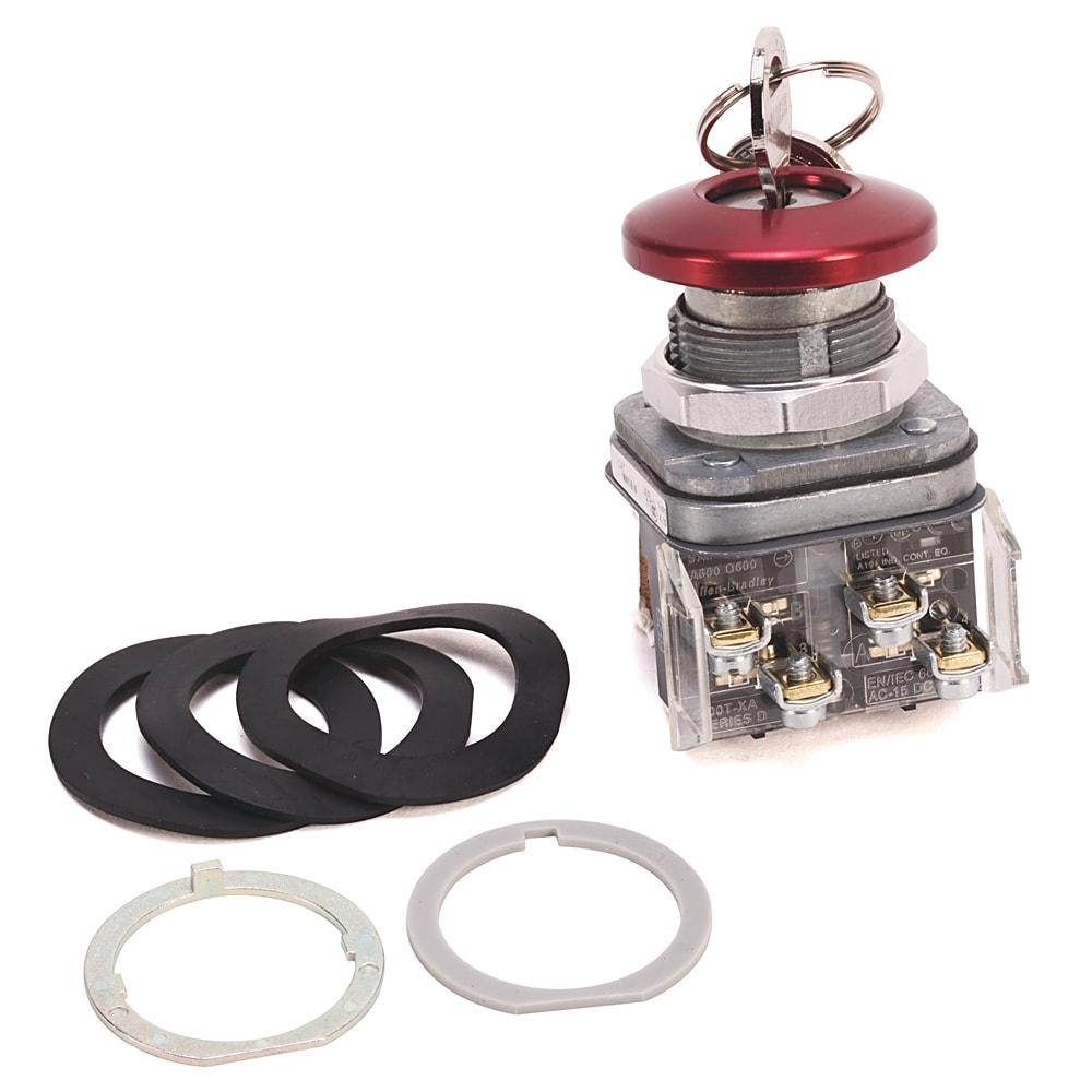 Allen-Bradley - PUSH BUTTON CYL. LOCK MUSHROOM RED