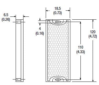 Allen-Bradley - Reflector, 120mmx19mm, c/w fixing holes